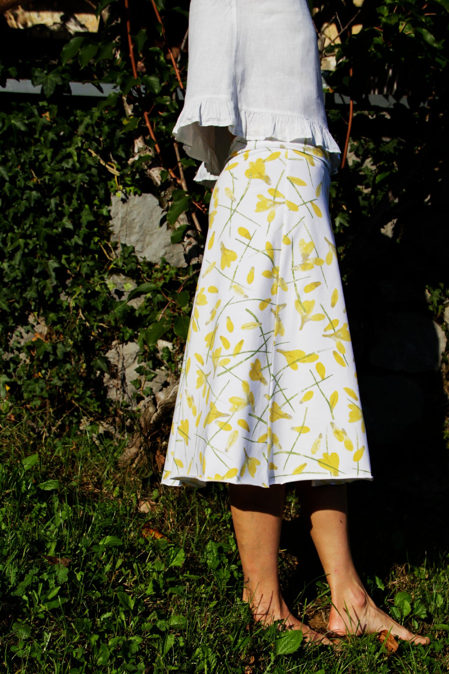 JERSEY SKIRT - CROCUS FLOWERS