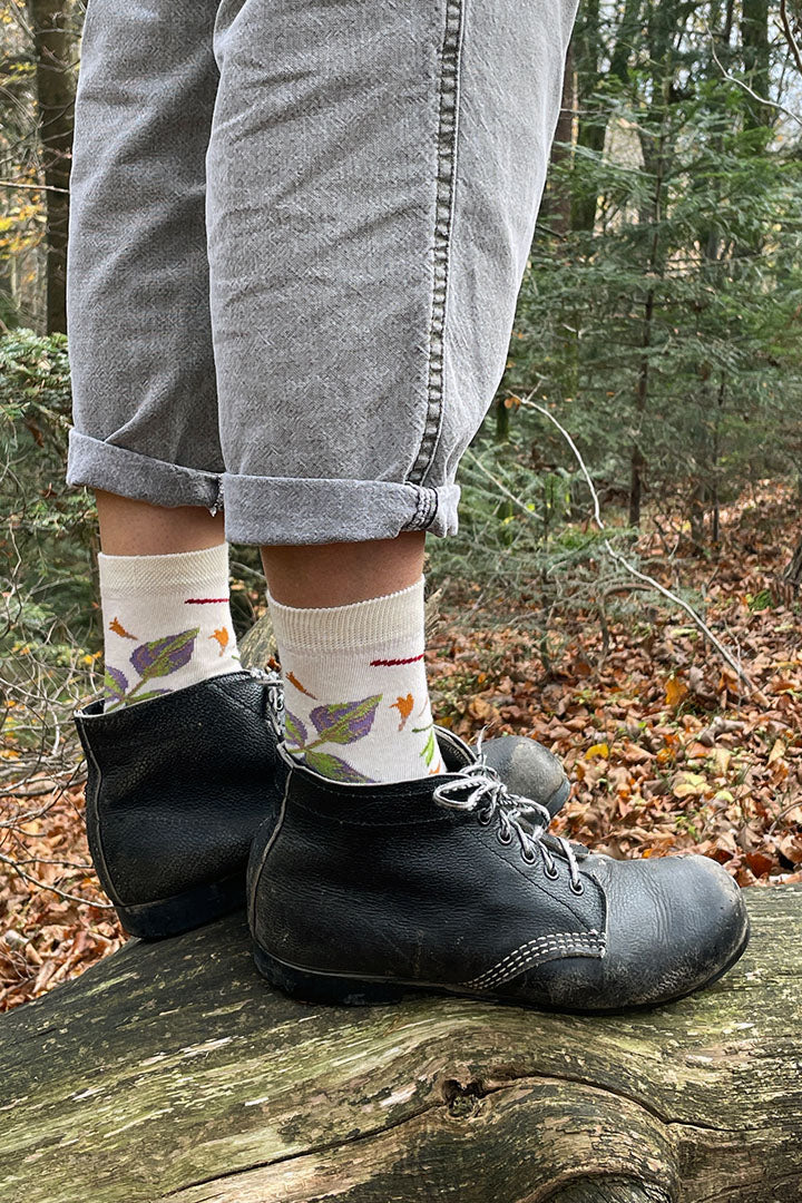 Vegetable leaves socks - creme