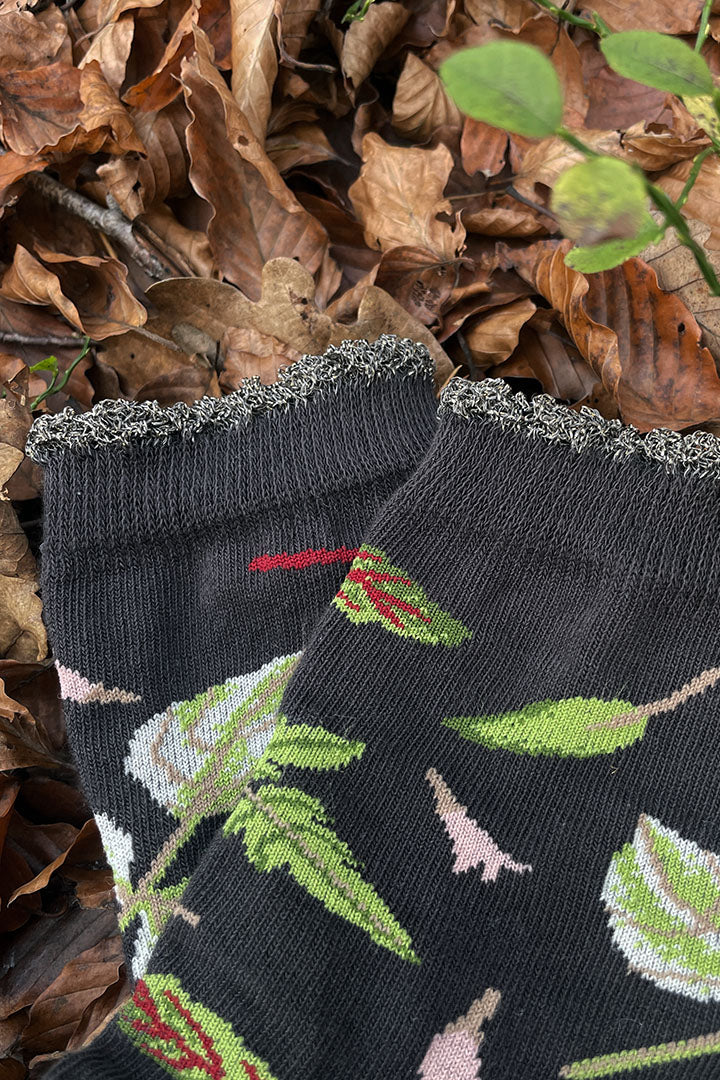 Vegetable leaves socks - grey