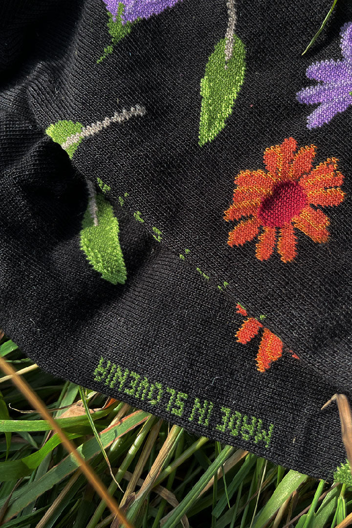 Summer flowers socks - black