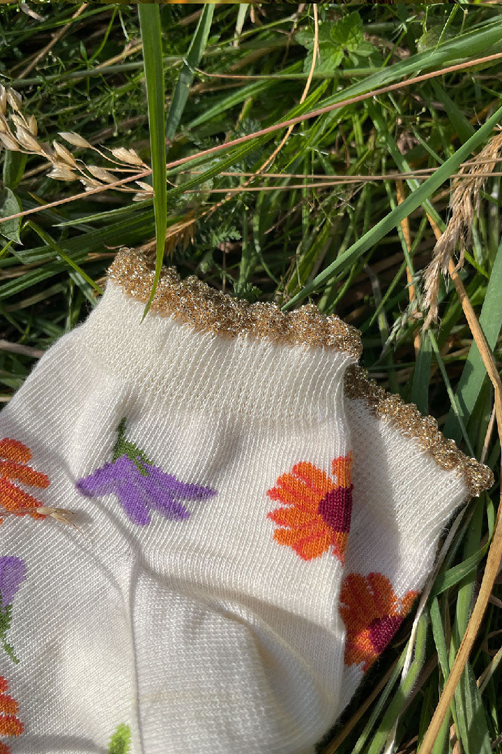 Summer flowers socks - off white