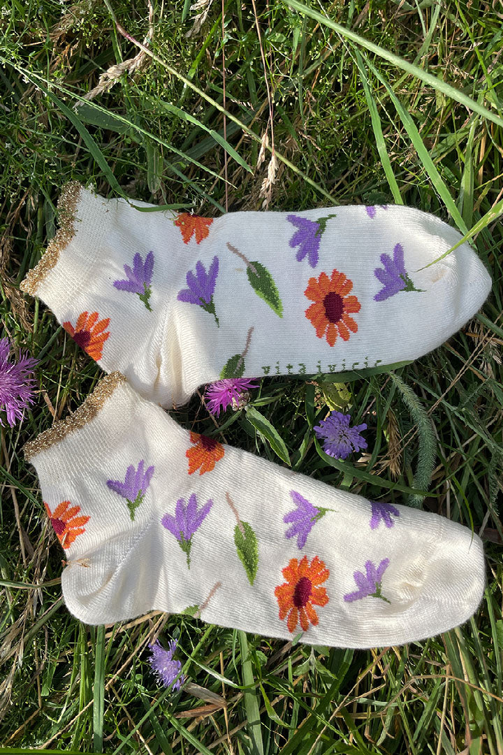 Summer flowers socks - off white