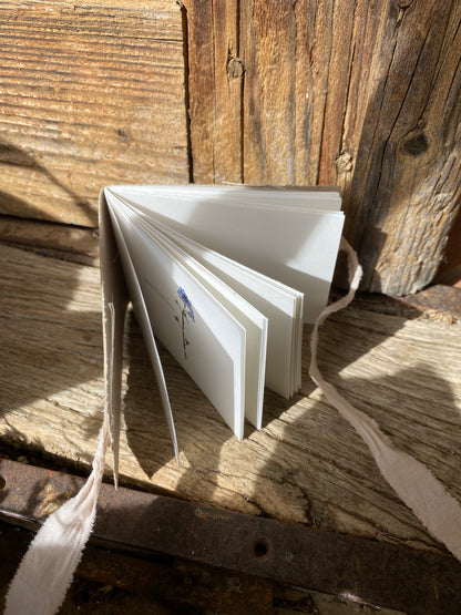 Spominčice – Handmade Mini Notebook with Pressed Forget-Me-Not