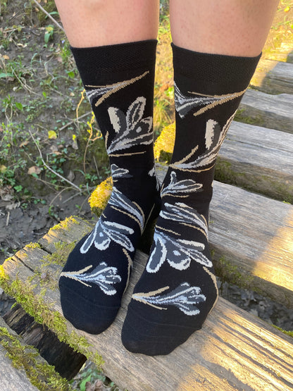 Crocus flowers - black 1 PAIR LEFT