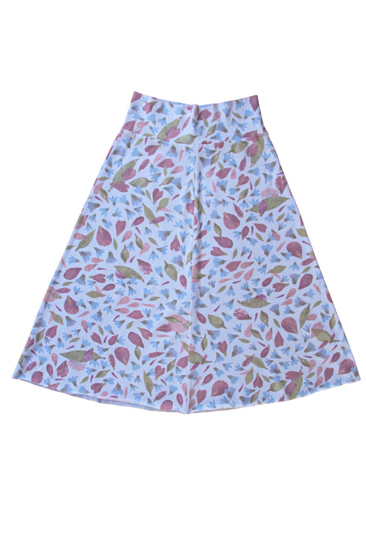 JERSEY SKIRT - PEONIES AND BLUEBELLS