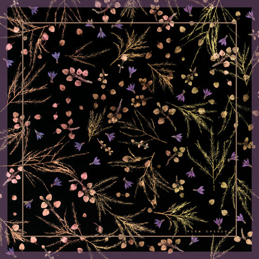 Bluebells, Oregano and Asparagus in black