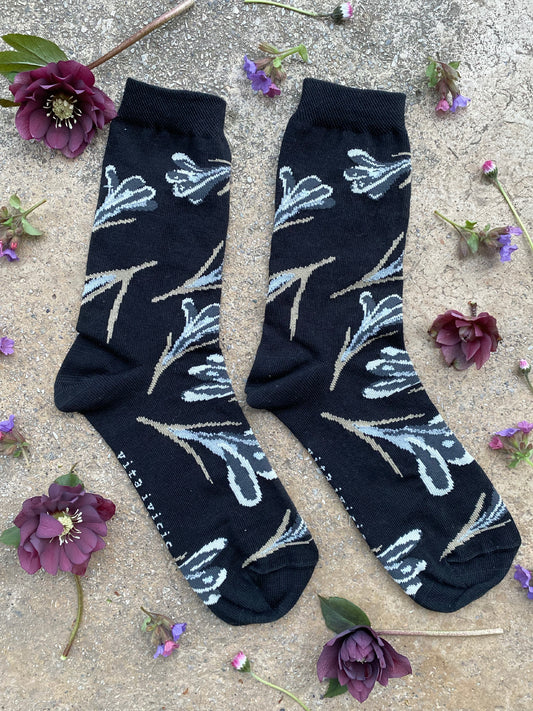 Crocus flowers - black 1 PAIR LEFT