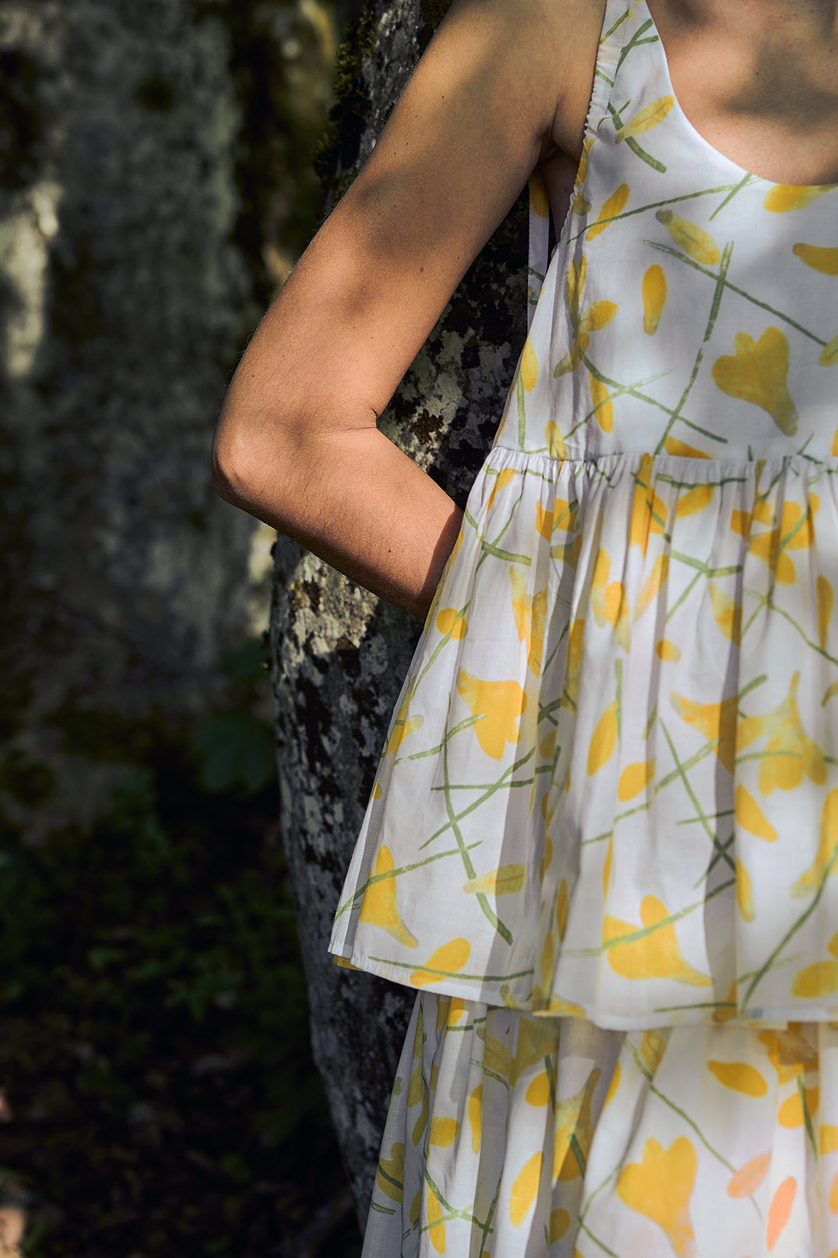 CROCUS FLOWERS STRAP DRESS (available in size: 36)