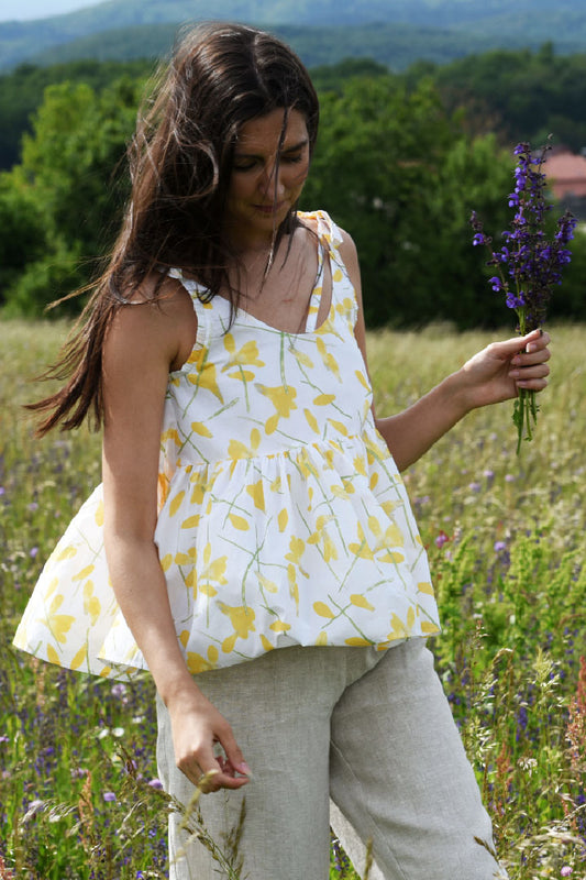 CROCUS FLOWERS STRAP TOP (available in size: 34, 36, 38)