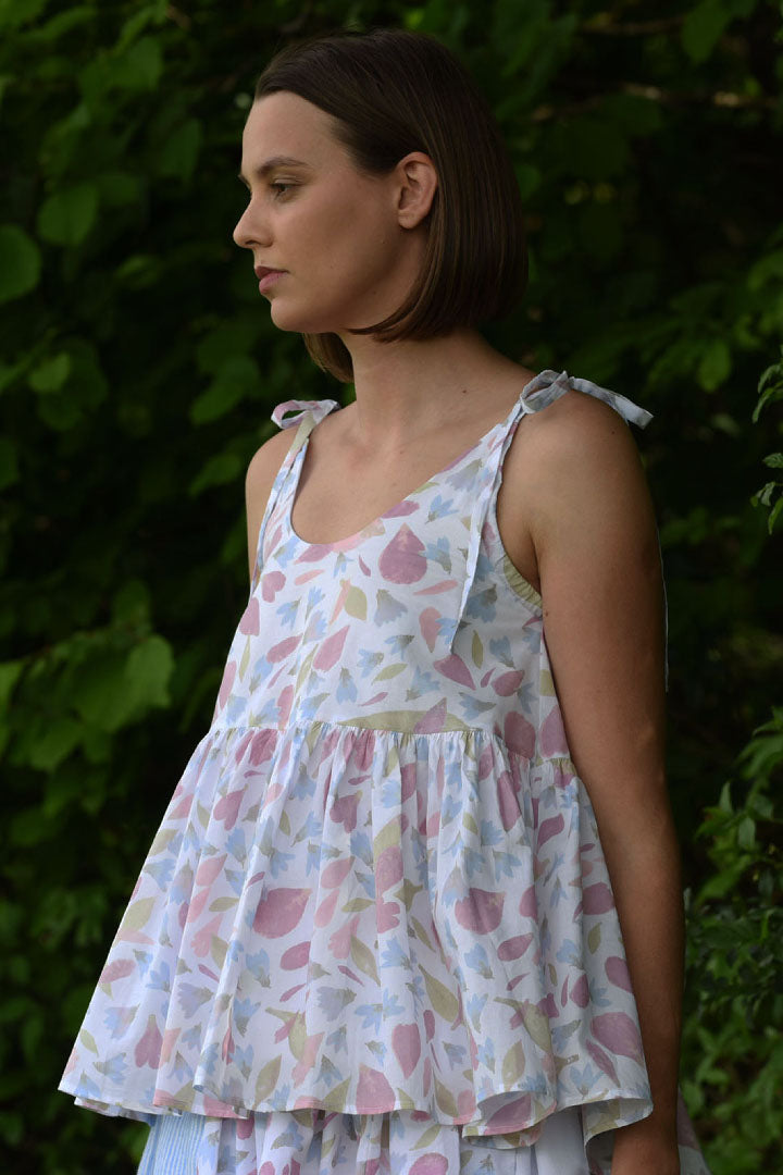 PEONIES AND BLUEBELLS STRAP TOP (available in size 36, 38)