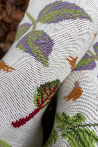 Vegetable leaves socks - creme