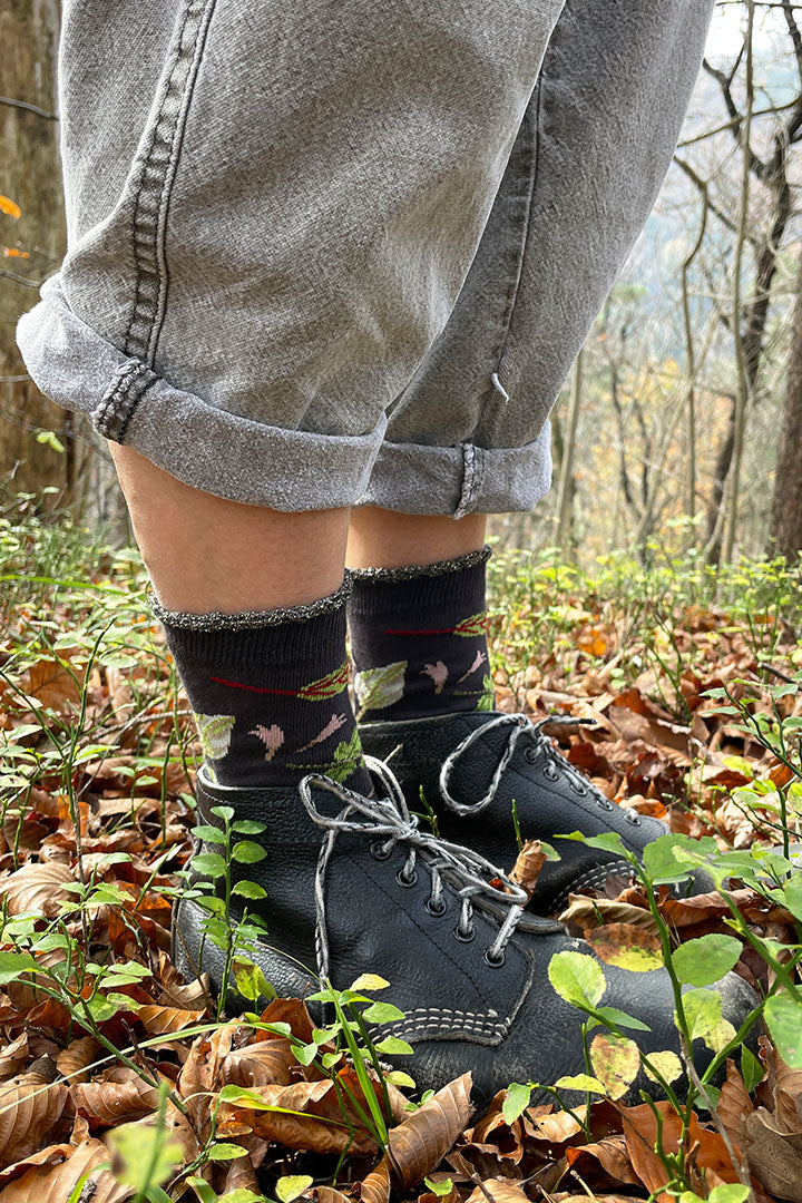 Vegetable leaves socks - grey