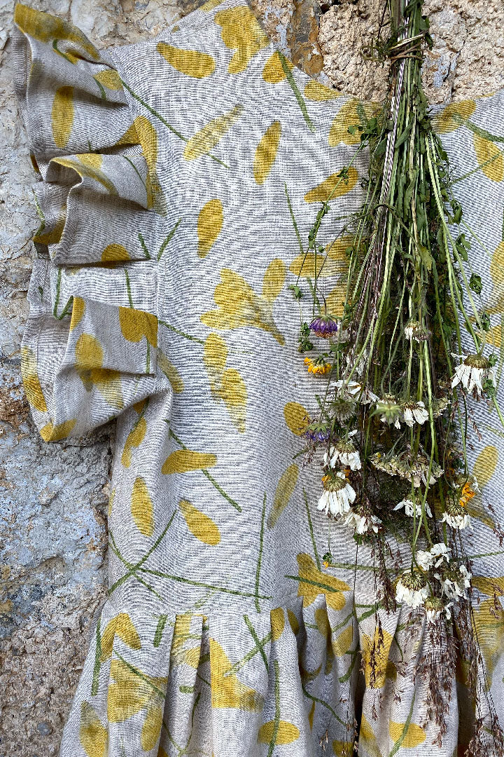 LINEN DRESS - CROCUS FLOWERS