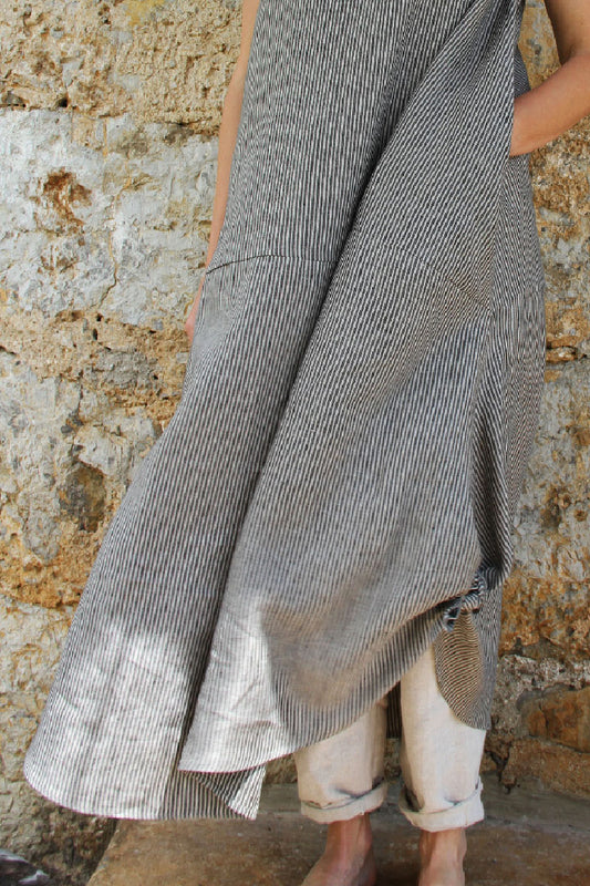 LINEN DRESS - BLACK
