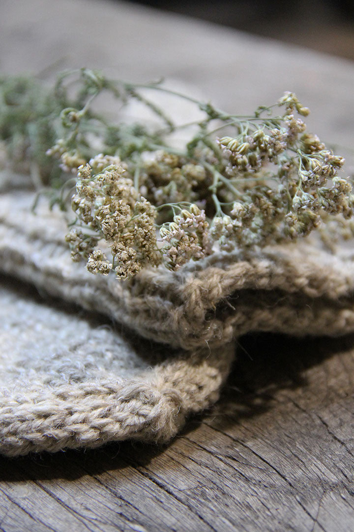 HAND KNITTED MITTENS - GREY