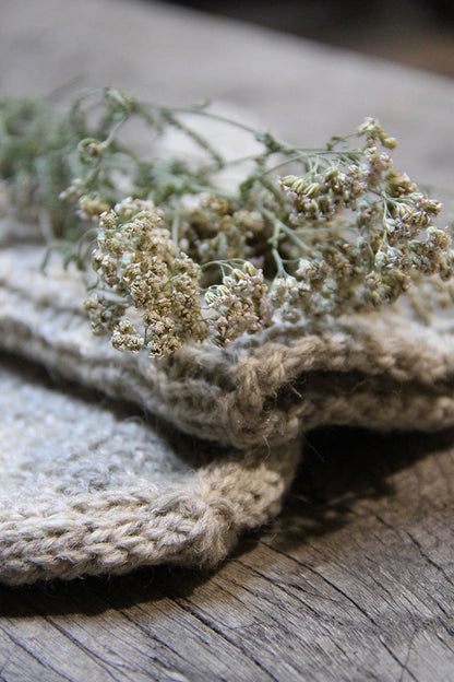 HAND KNITTED MITTENS - GREY