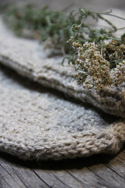 HAND KNITTED MITTENS - GREY