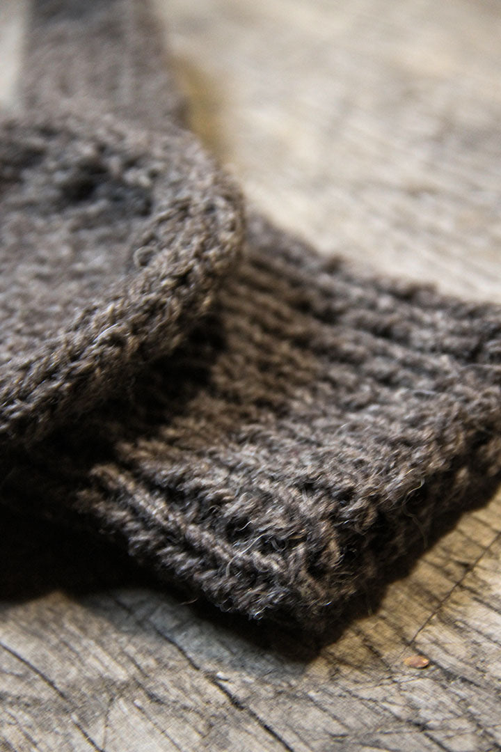 HAND KNITTED MITTENS - BROWN