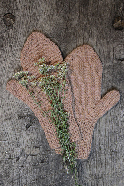 HAND KNITTED MITTENS - TERRACOTTA