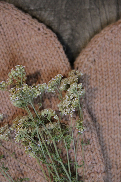 HAND KNITTED MITTENS - TERRACOTTA