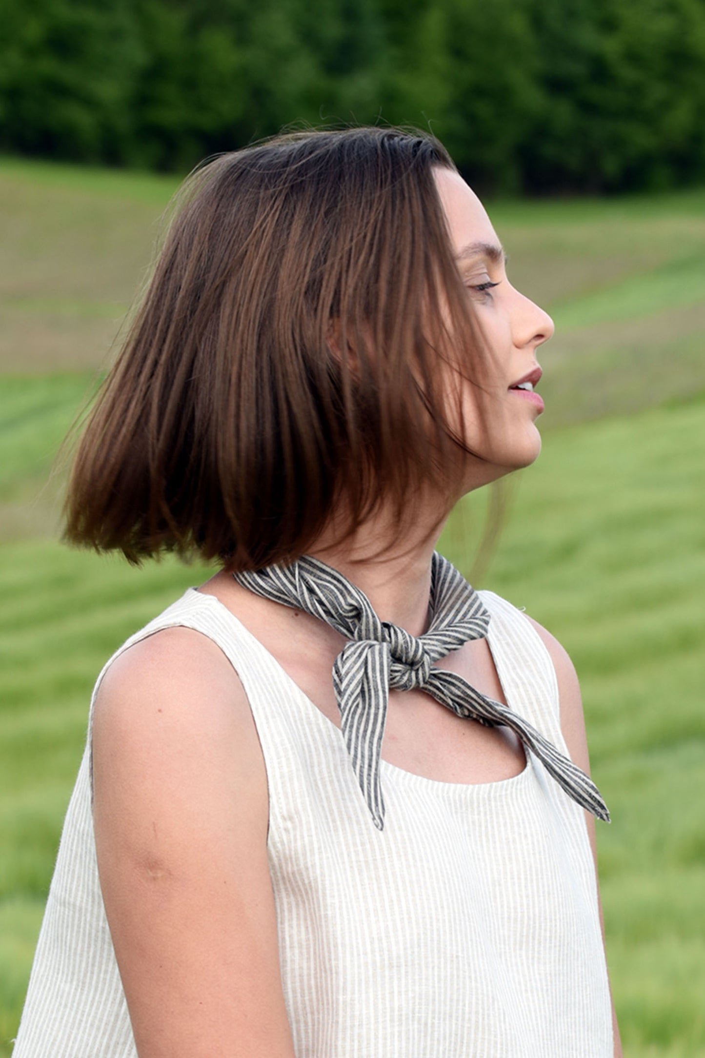 LINEN SCARF - BLACK