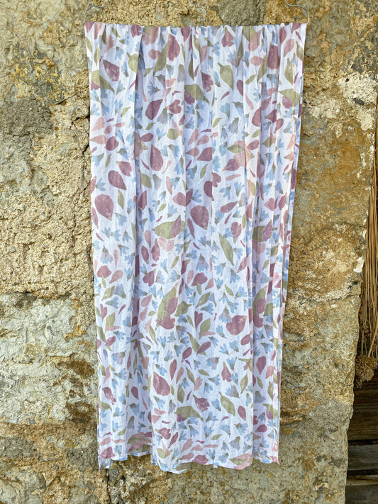 PEONIES AND BLUEBELLS LONG SCARF