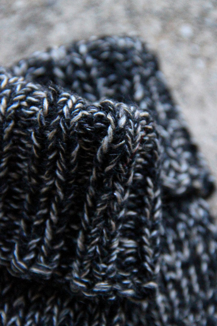 HAND KNITTED SOCKS - BLACK