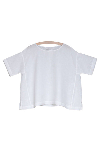 WHITE LINEN SQUARE TOP (available in size: 44)