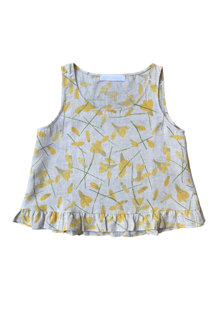 CROCUS FLOWERS LINEN TOP (available in size: 38, 40)