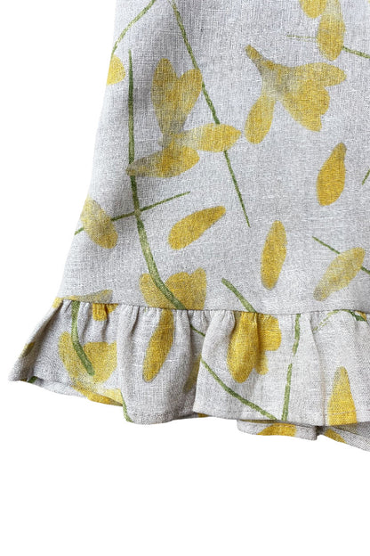 CROCUS FLOWERS LINEN TOP (available in size: 38, 40)