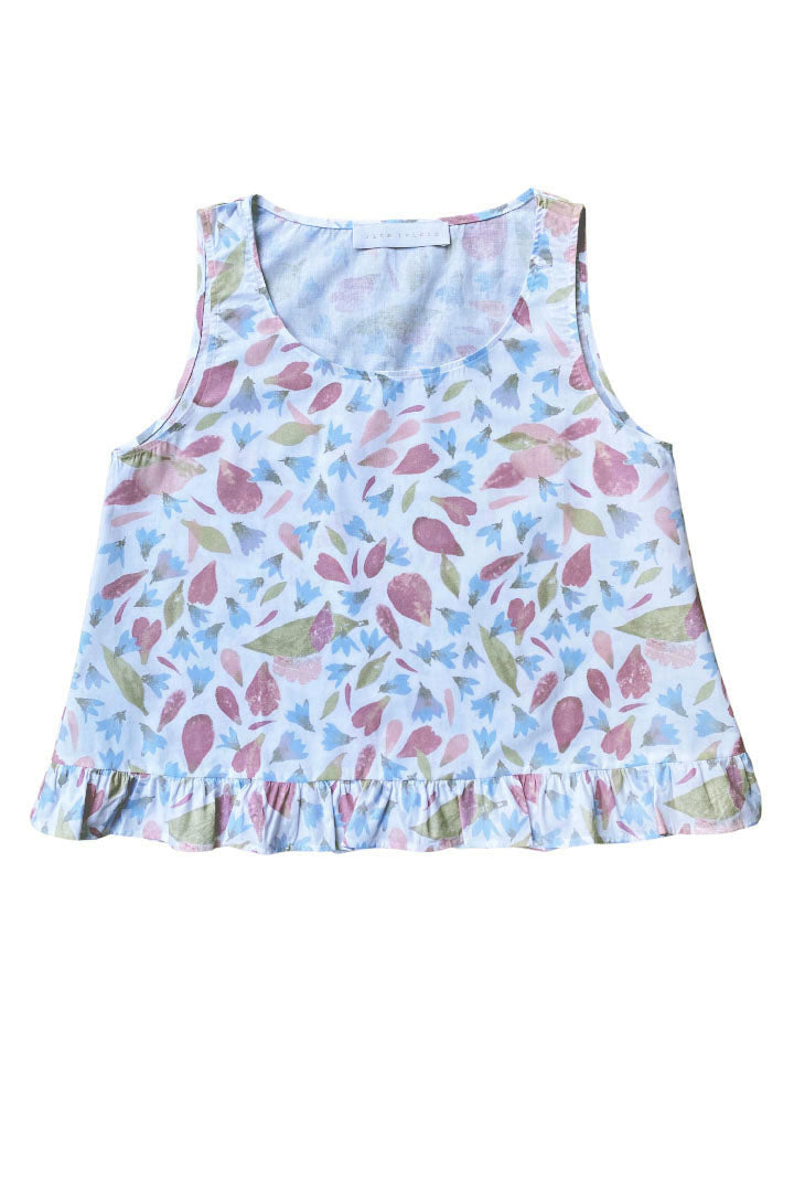PEONIES AND BLUEBELLS SUMMER TOP (available in size: 36, 38, 40, 42)