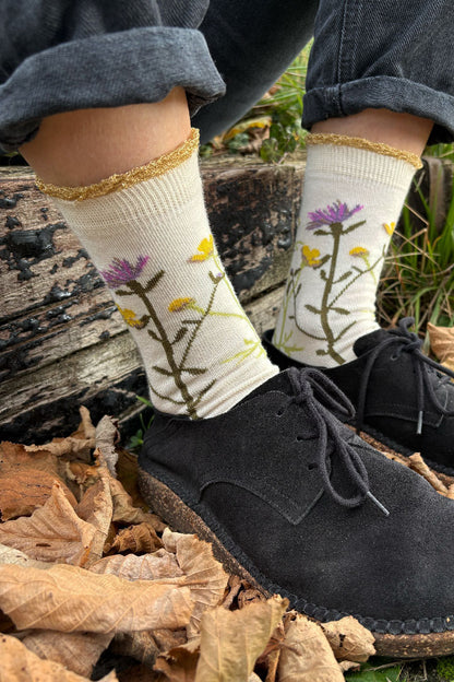 Buttercup and Knapweed socks - TWO PAIRS