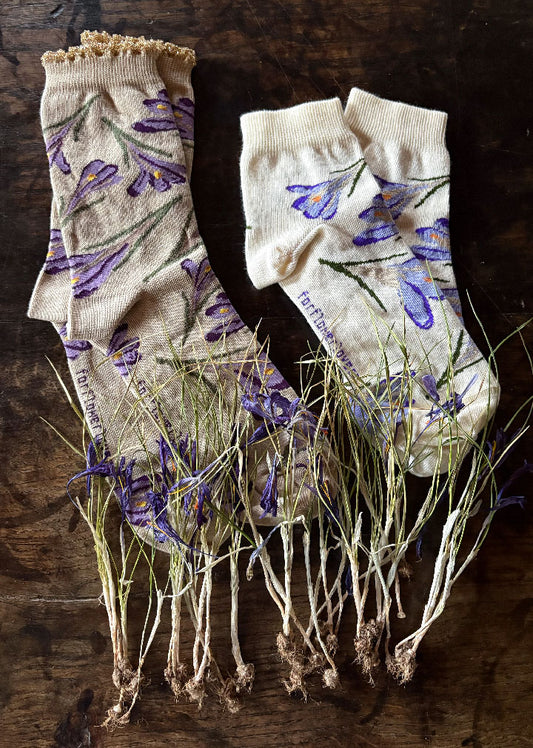 TWO PAIRS - Crocus Flower Socks - PREORDER