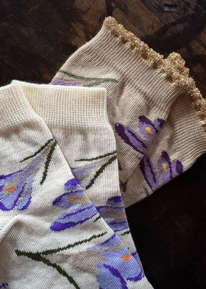 TWO PAIRS - Crocus Flower Socks