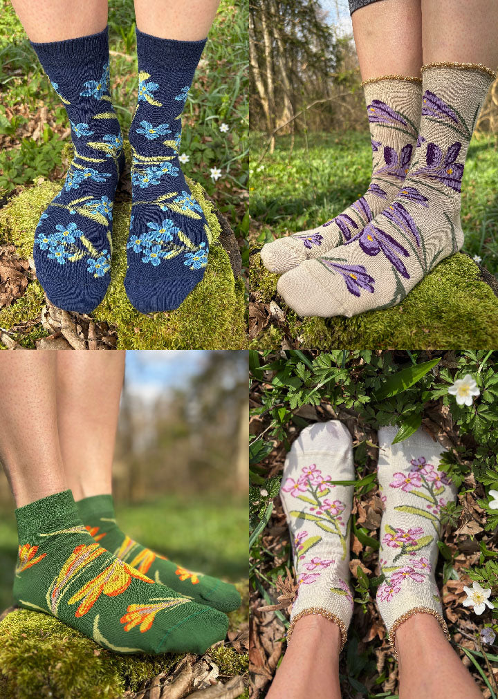FOUR PAIRS - Floral Socks  PREORDER