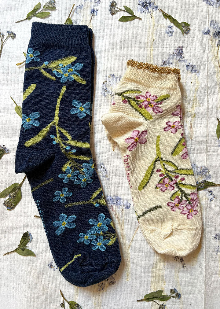 TWO PAIRS - Forget-me-not Socks