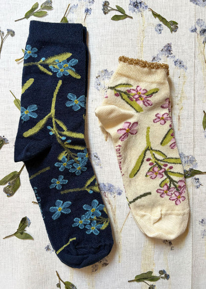 TWO PAIRS - Forget-me-not Socks