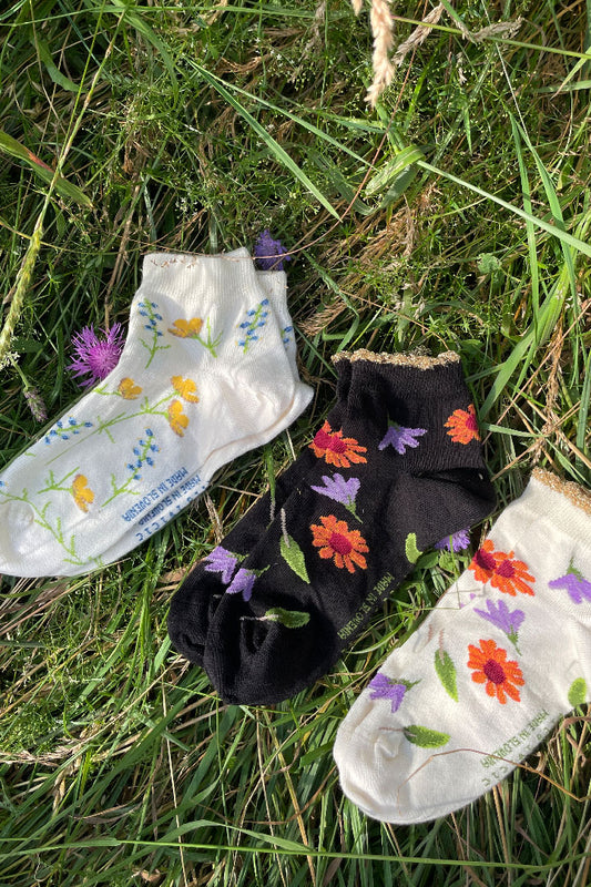 Summer flowers socks - THREE PAIRS