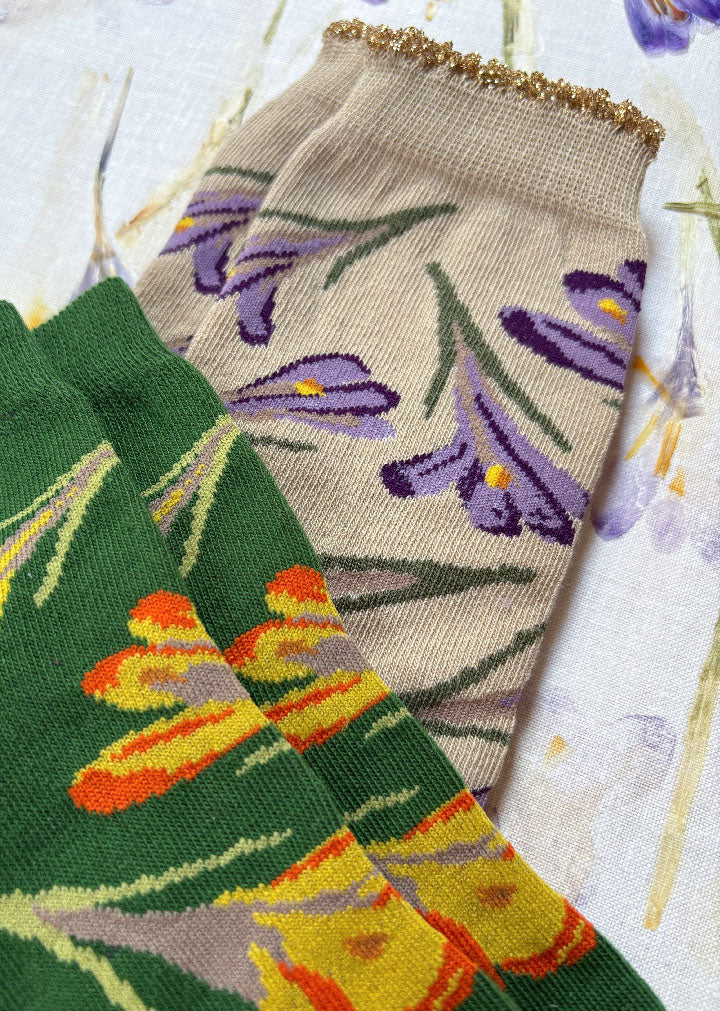 TWO PAIRS - Crocus Flower Socks