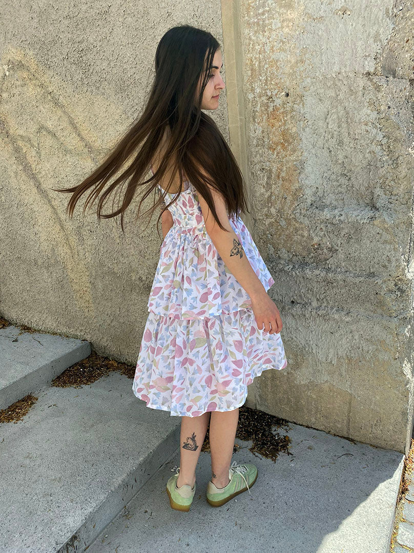PEONIES AND BLUEBELLS STRAP DRESS (available in size: 34)